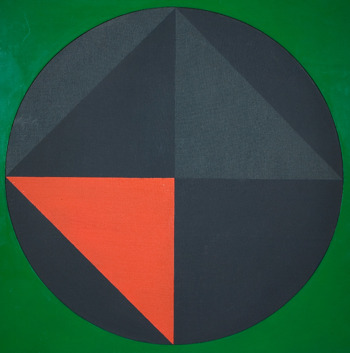 Carlo Ciussi (1930-2012)
Acrilico su tela intavolata entro pannello di legno.
cm 110x110 - 1975